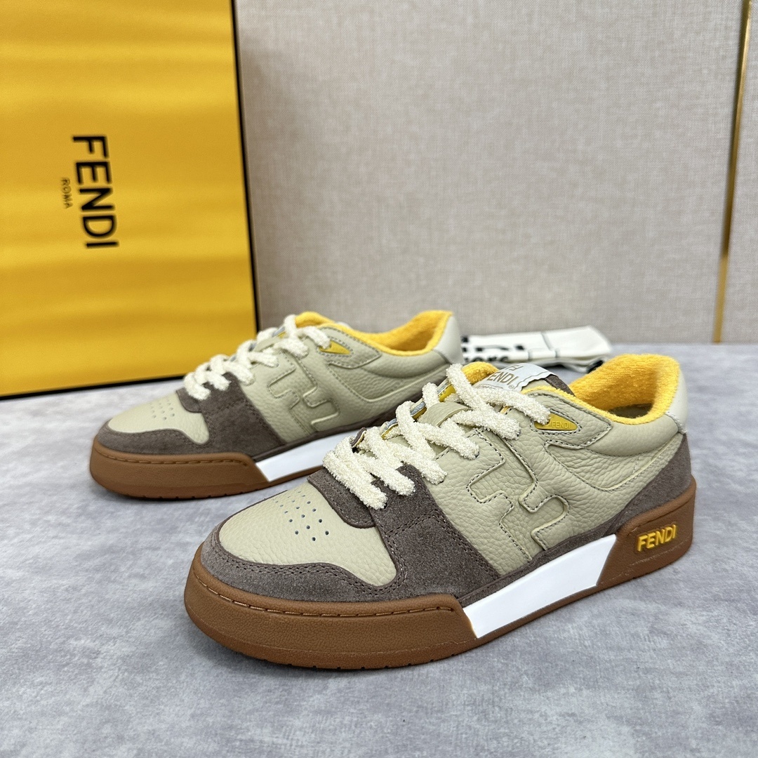 Fendi Match low-top sneakers in a color-block design with suede and leather details