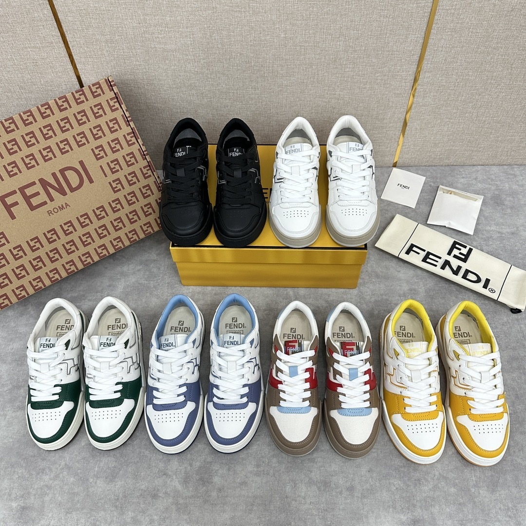 Fendi Match sneakers in various calf leather and suede colorways