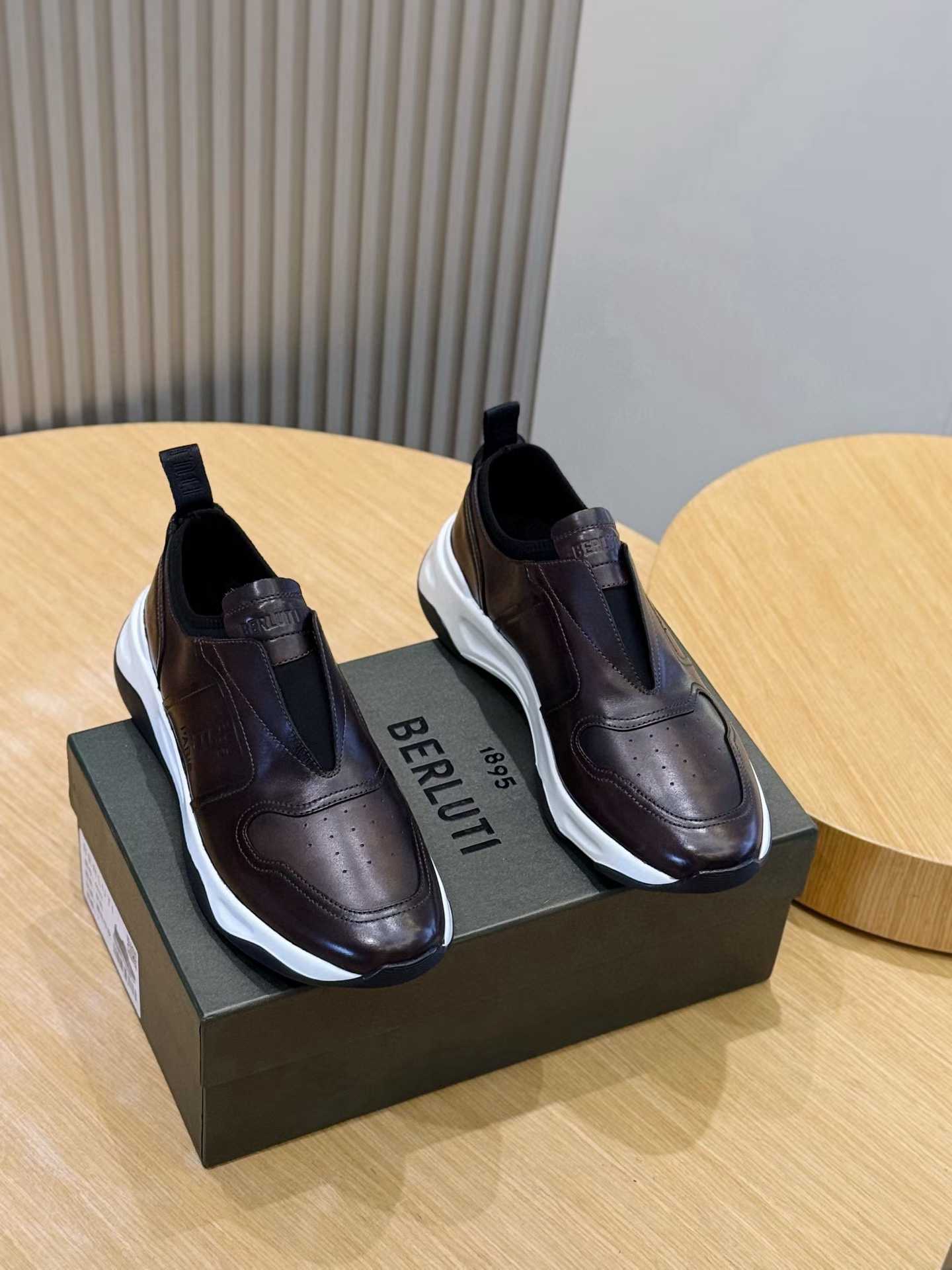 Berluti Fast Track Oxford sneakers in Cacao Intenso burnished calf leather