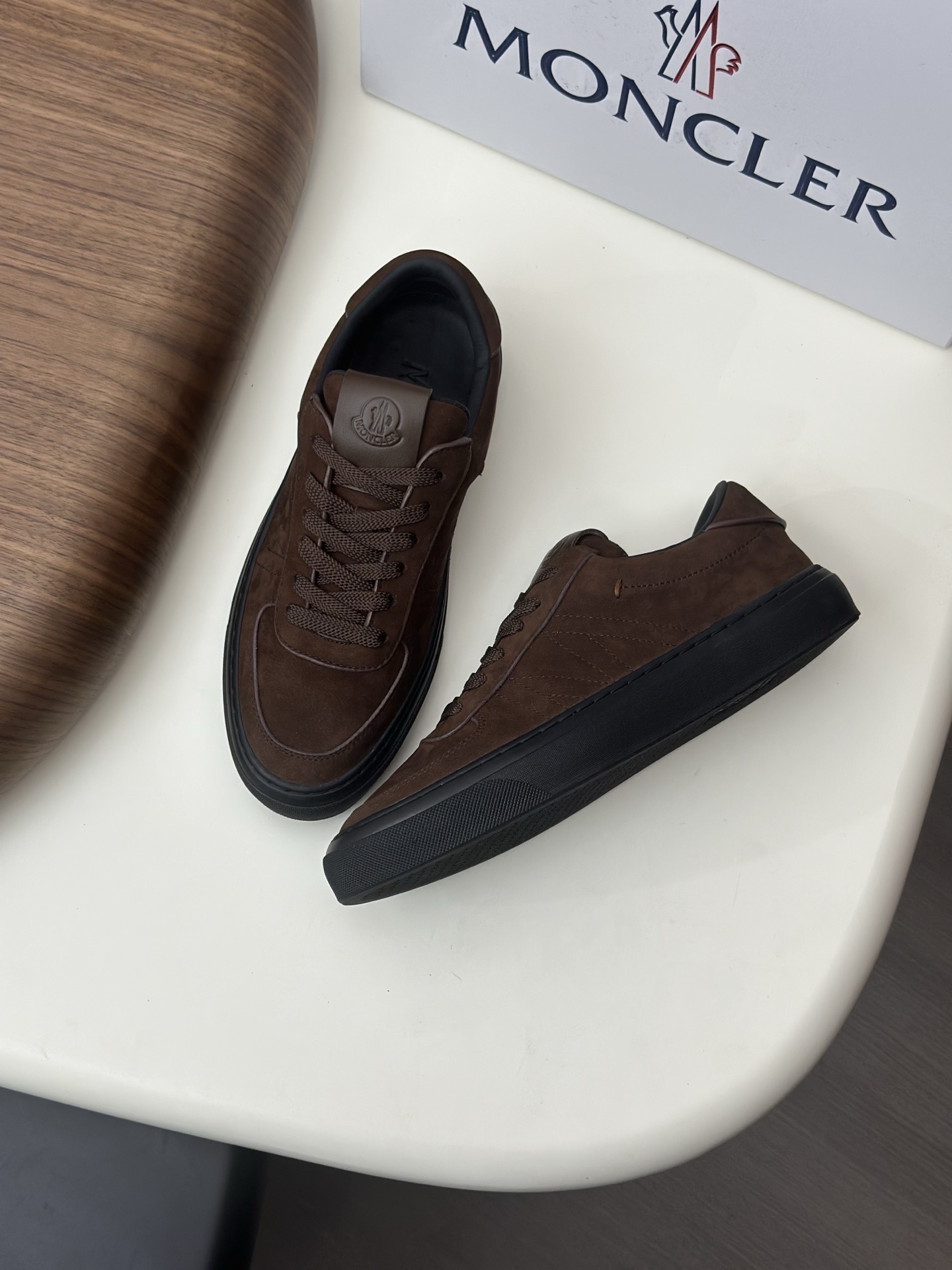 Moncler Monclub low-top nubuck leather sneakers