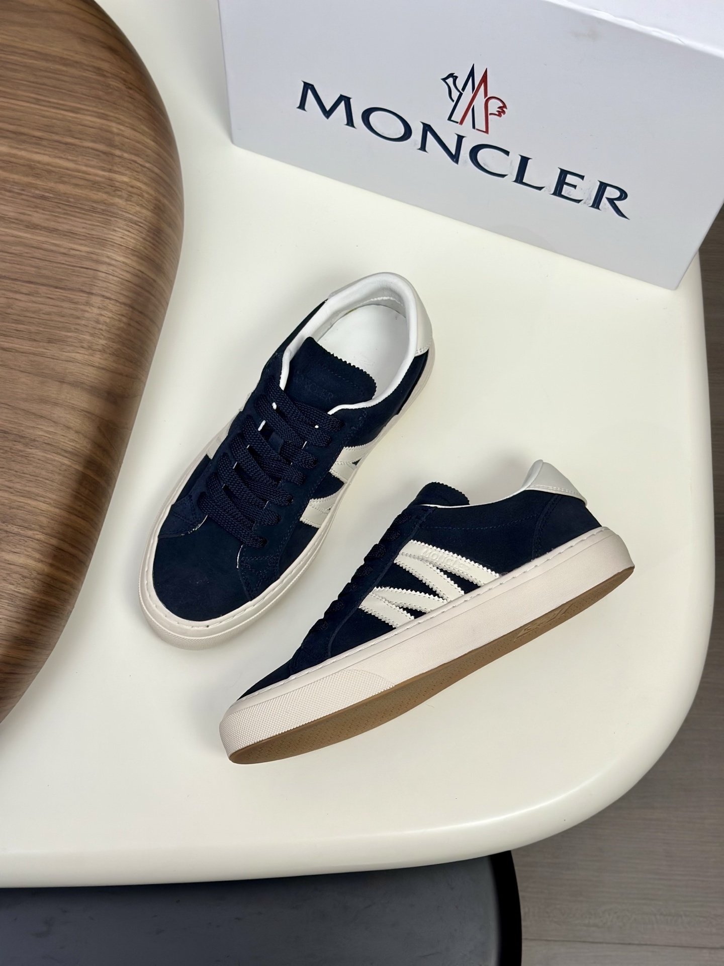 Moncler Monaco 2 low-top suede sneakers