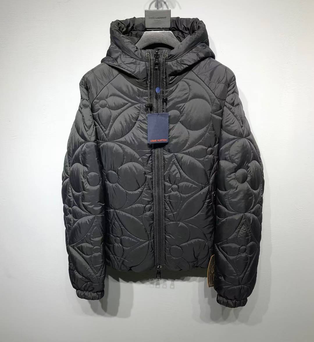 LV Reversible Monogram Puffer Jacket in black recycled nylon