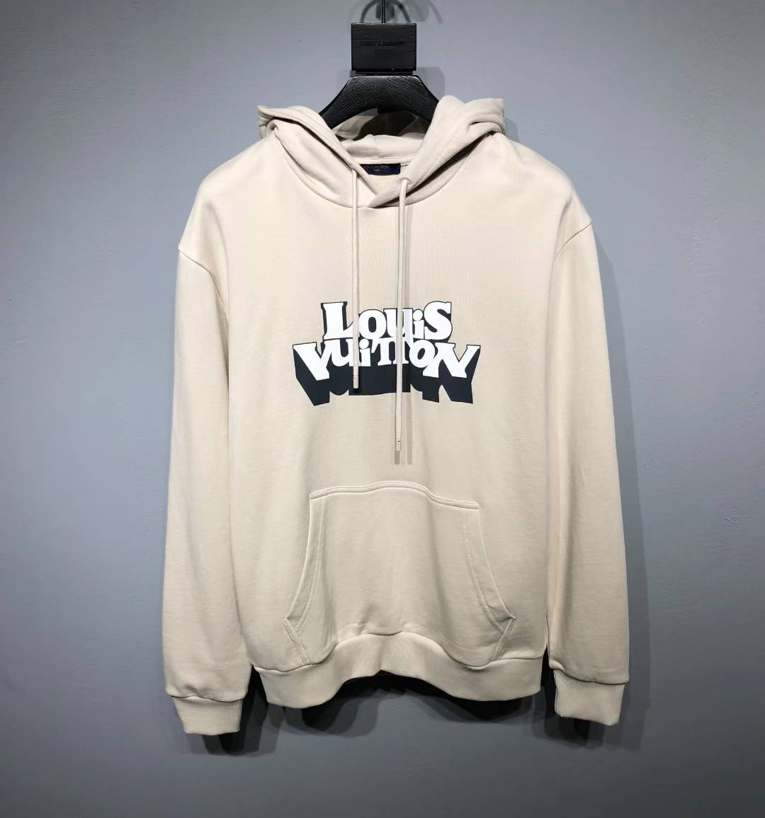 LV cotton hoodie with a graphic logo print