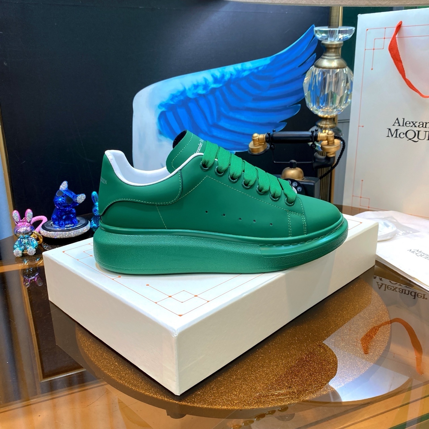 Alexander McQueen Oversized Sneaker in a vibrant green colorway