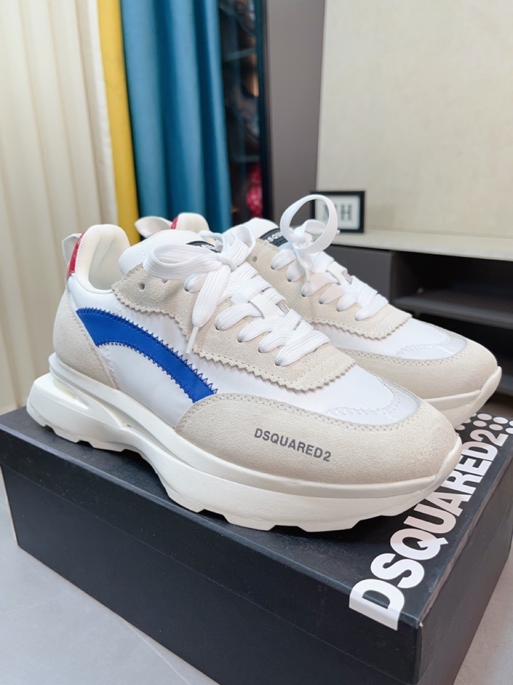 Dsquared2 Slash sneakers in white with a blue side detail