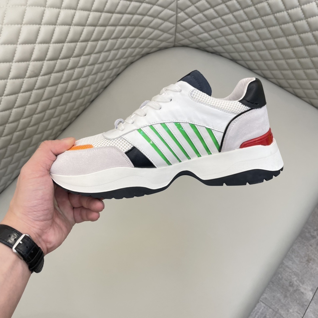 Dsquared2 low-top sneakers in white leather and suede