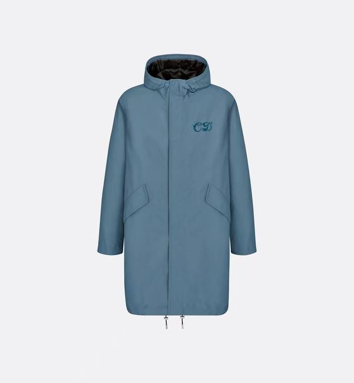 Dior Homme blue cotton parka coat