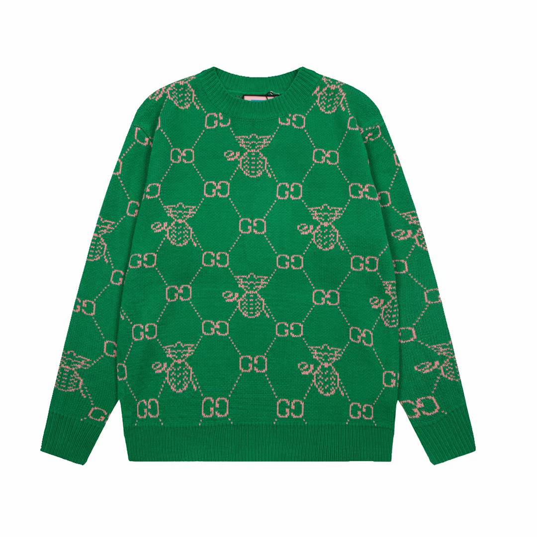 Gucci Pineapple GG Jacquard Sweater in green wool and cotton blend