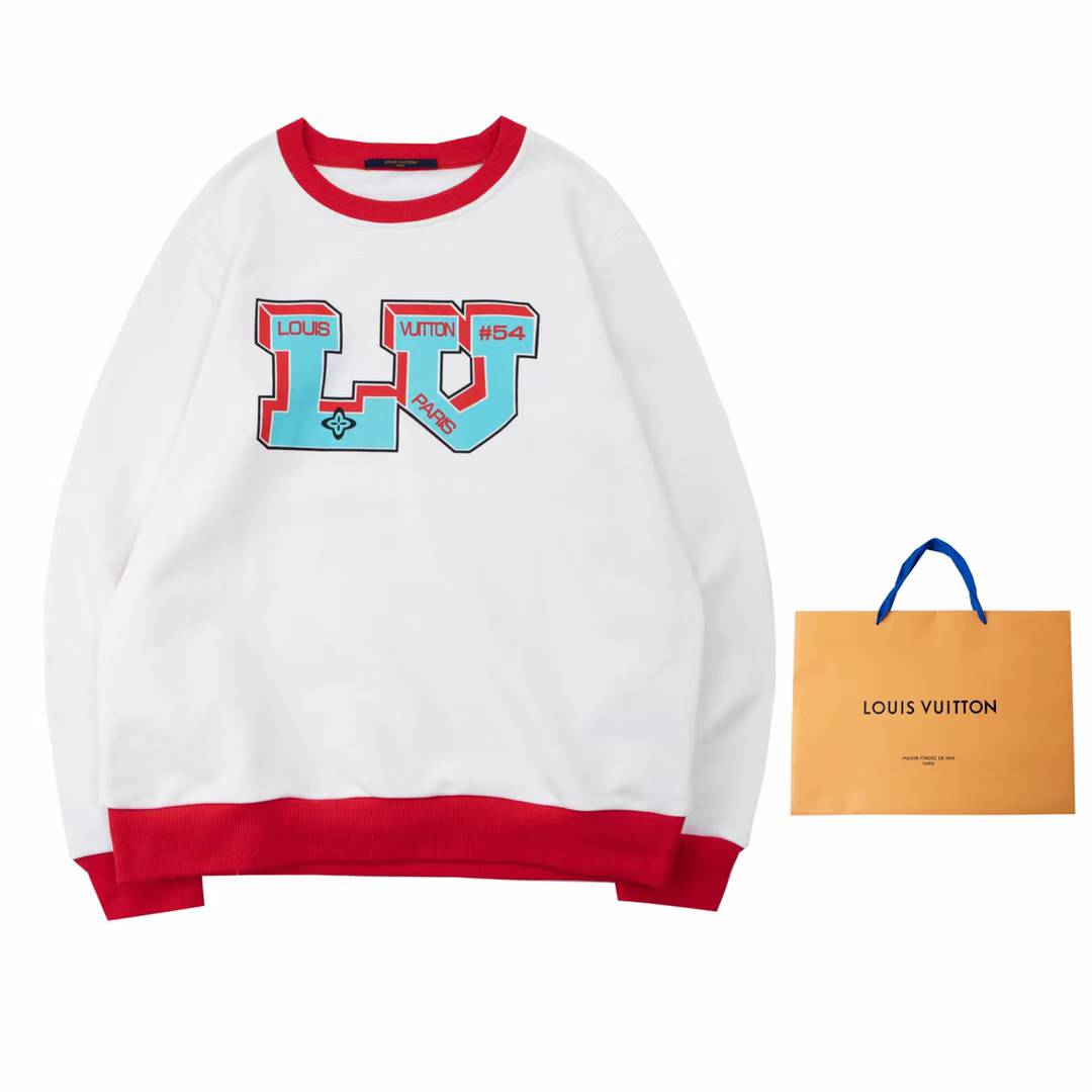LV white and blue logo intarsia t-shirt