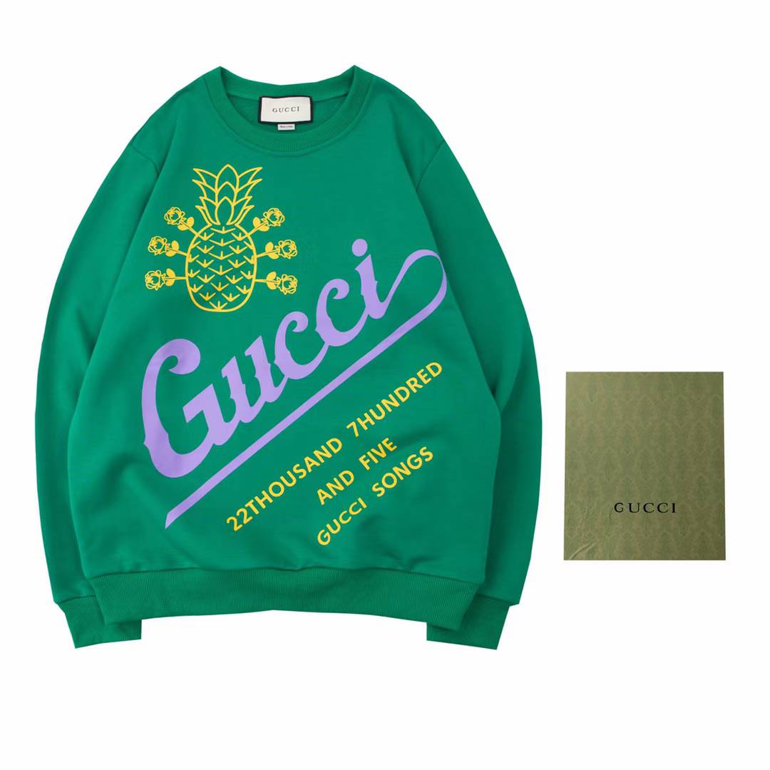 Gucci sweatshirt with a pineapple graphic and text
