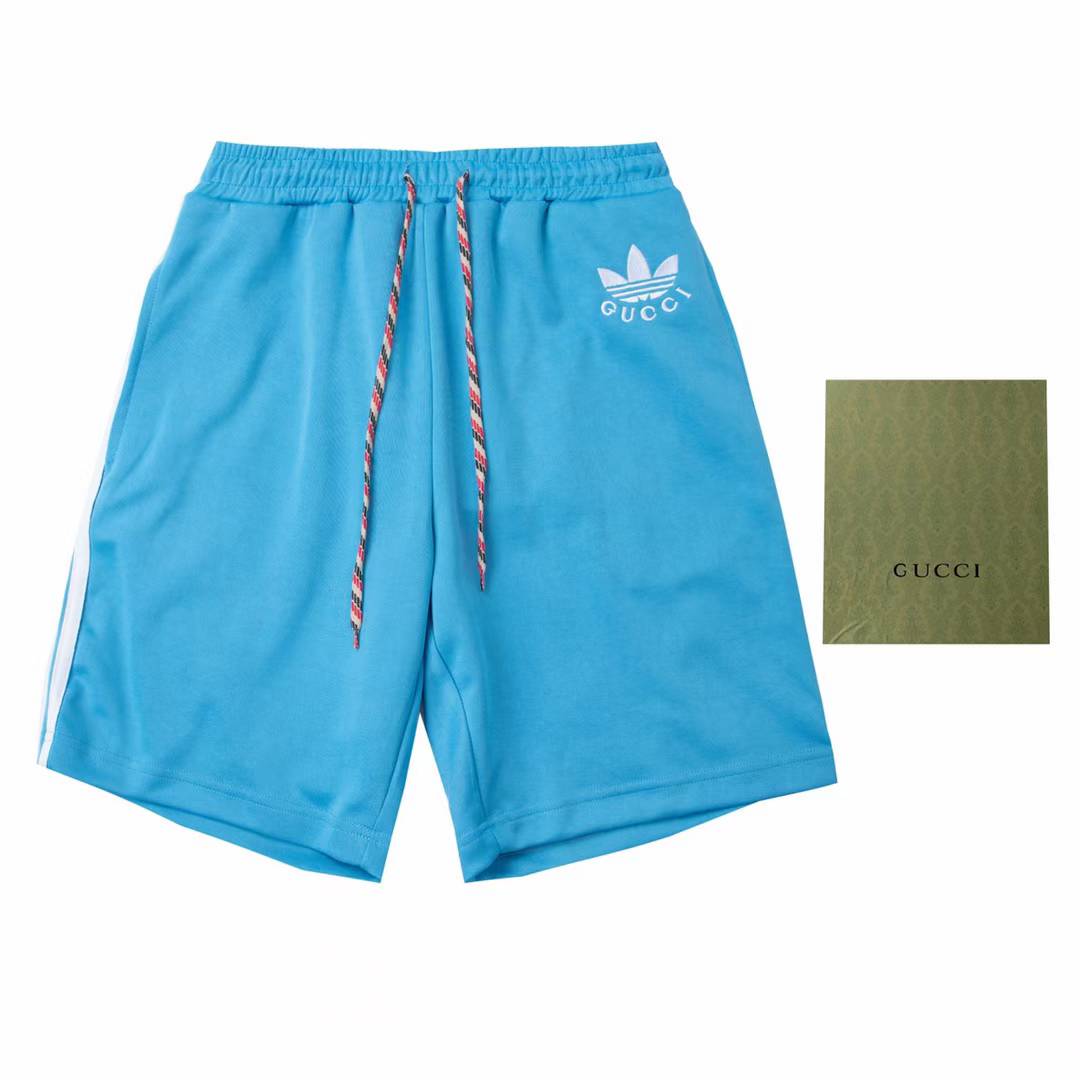 Gucci x Adidas Cotton Jersey Shorts in blue
