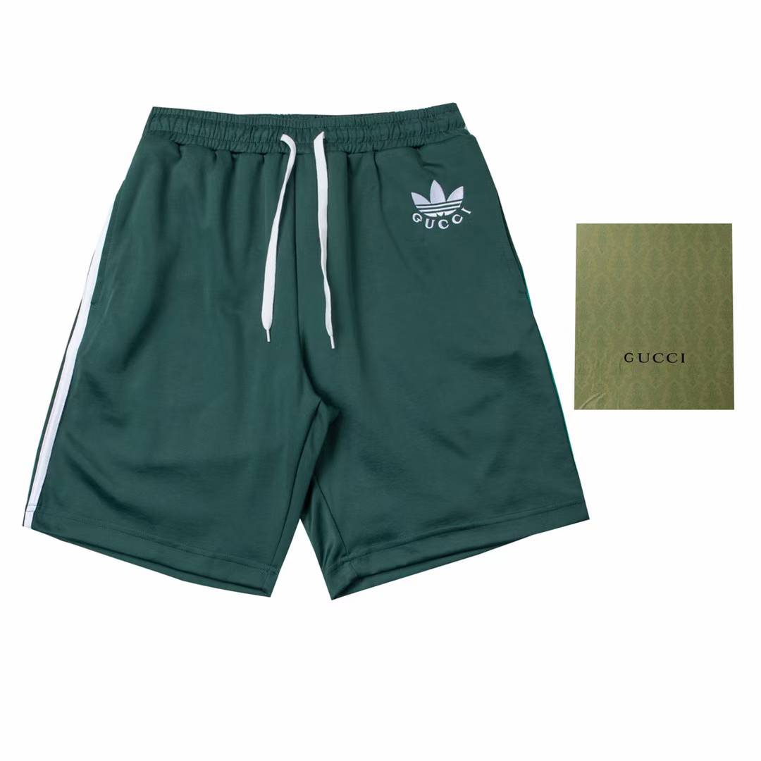 Gucci x adidas Trefoil Print Shorts Green