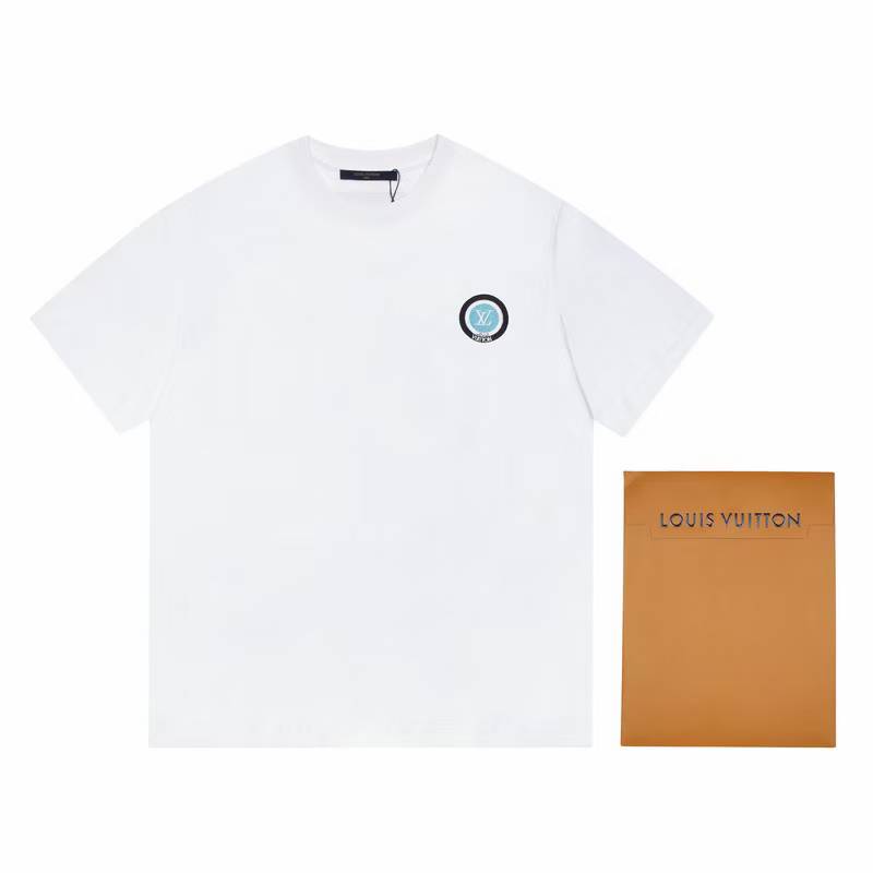 LV Embossed LV T-Shirt in optical white cotton