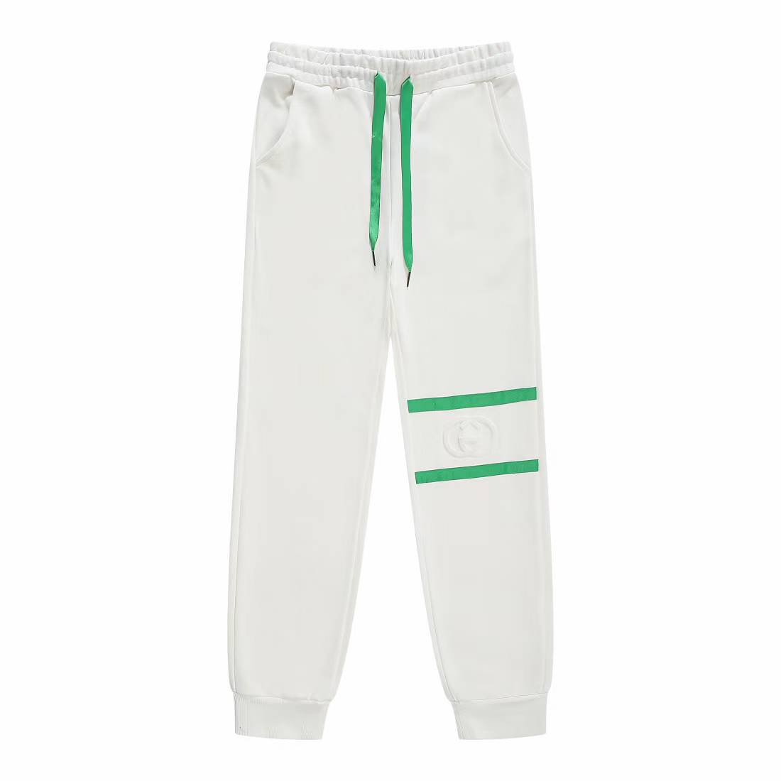 Gucci track pants in white with green