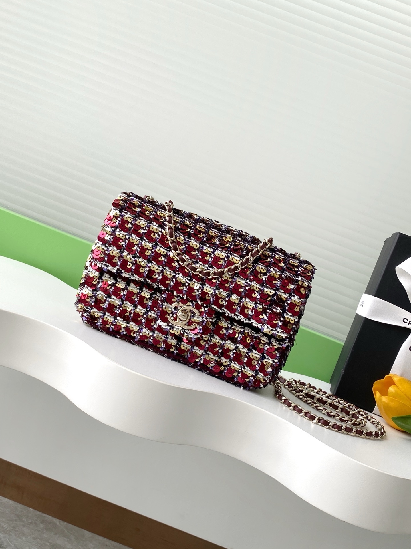 Chanel Flap Bag (AS4561) in multi pinkish color sequins