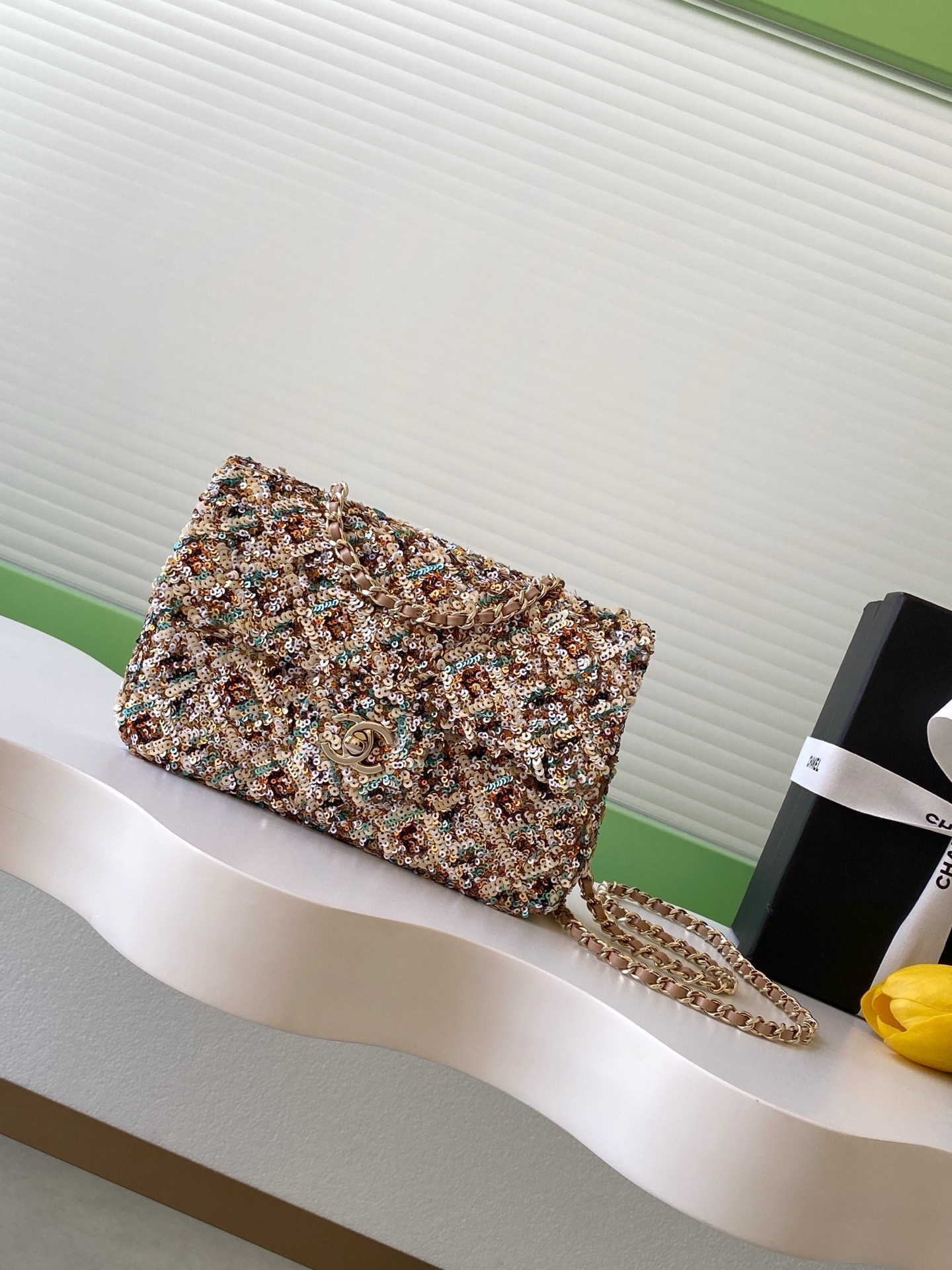 Chanel AS4561 Flap Bag in multi-colored sequins
