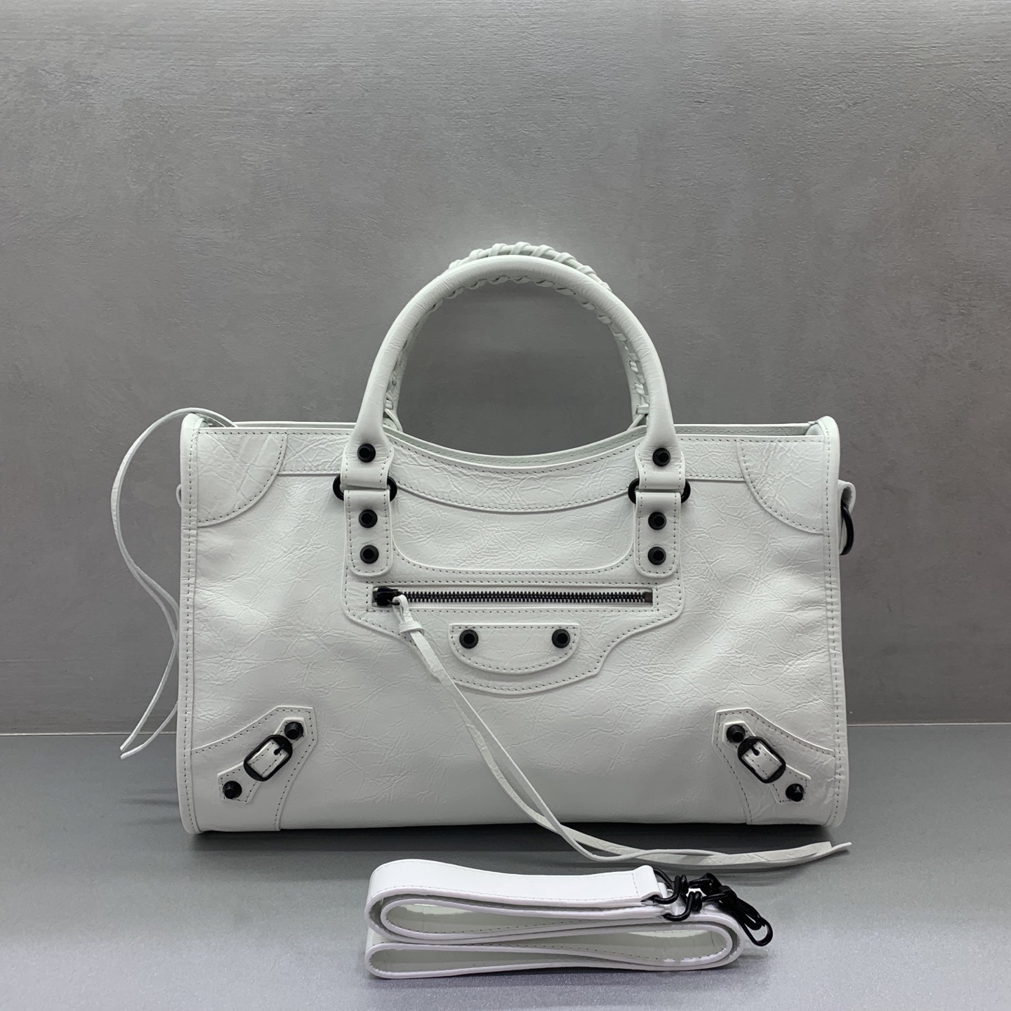 Balenciaga Le City bag in white Arena Storico lambskin