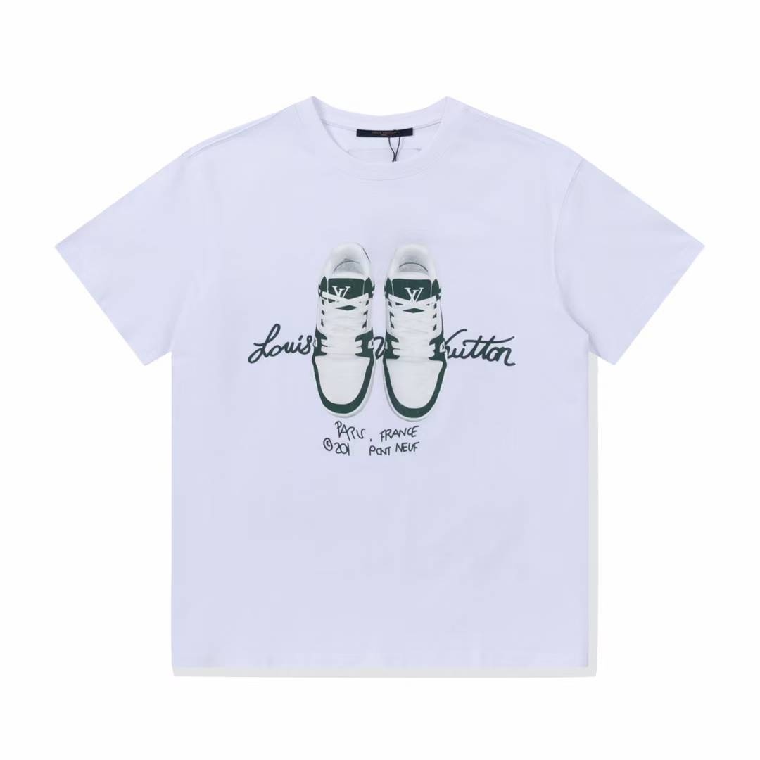 LV T-shirt graphic of the LV Trainer sneaker.