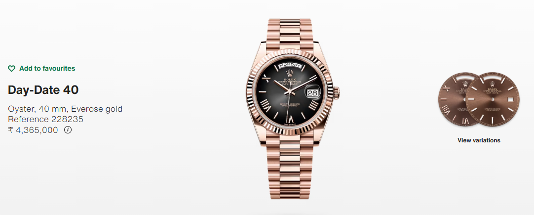 RDD0330C - DayDate 36mm Wt 904L Flt RG/RG Brn/Rm Stk QF VR3255 $628