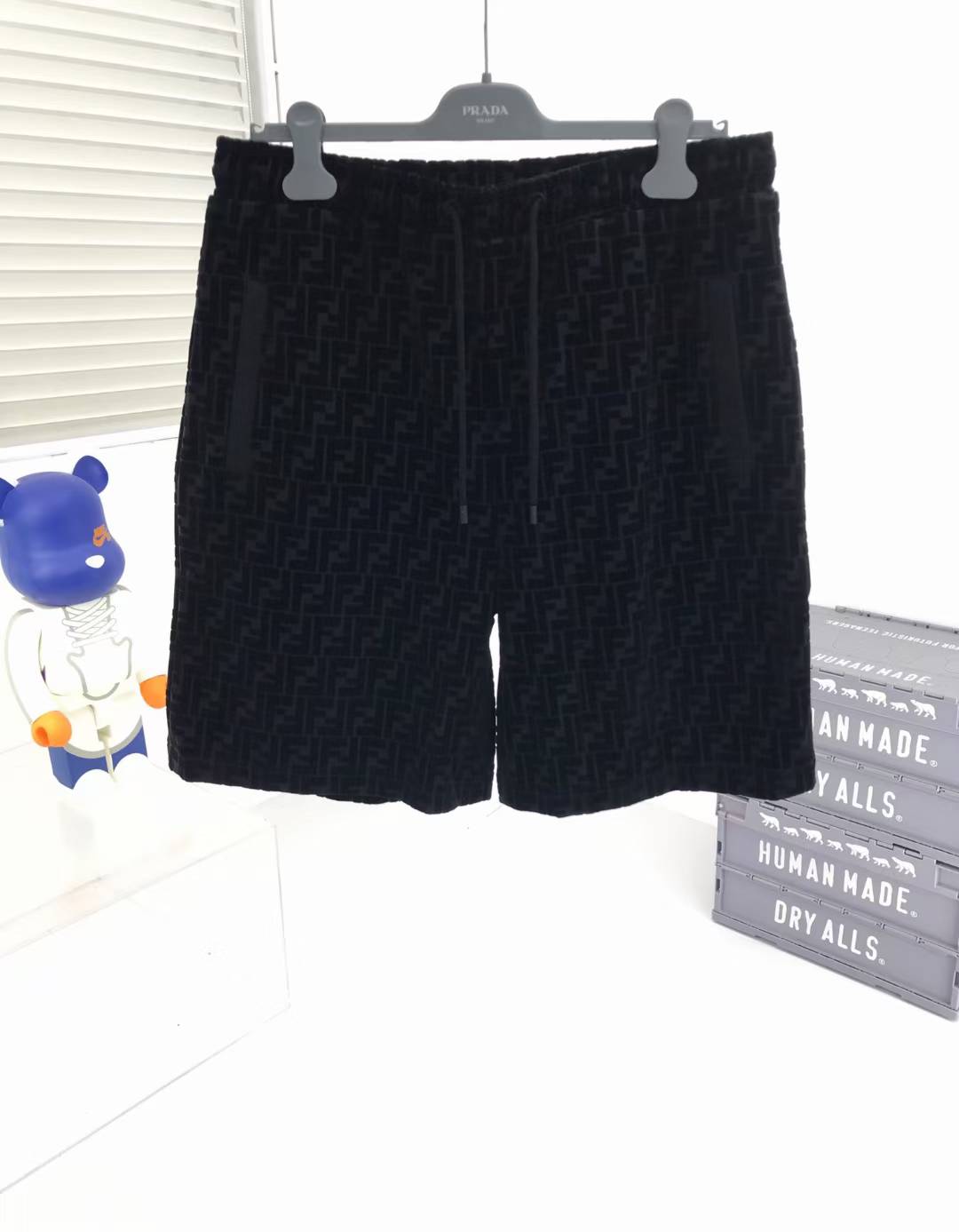 Fendi FF-jacquard bermuda shorts in black cotton