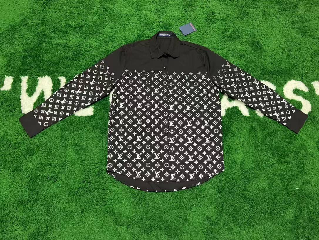 LV black Monogram Silk Shirt.