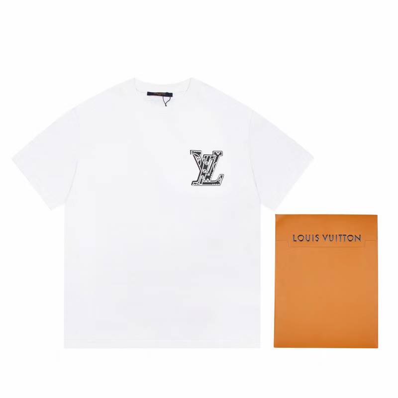 LV T-shirt with an embroidered LV logo on the chest