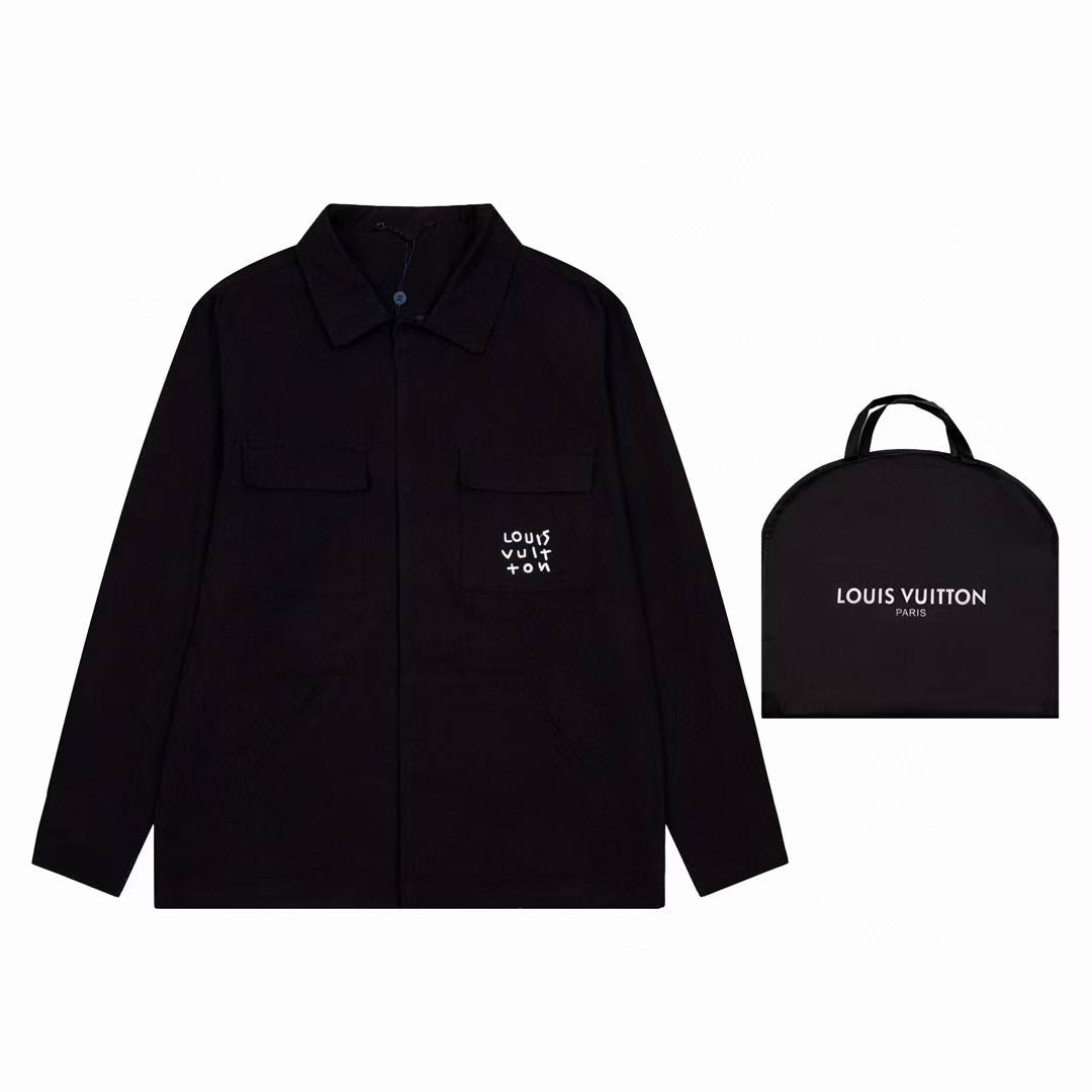 LV Spread Technical Overshirt Jacket Black