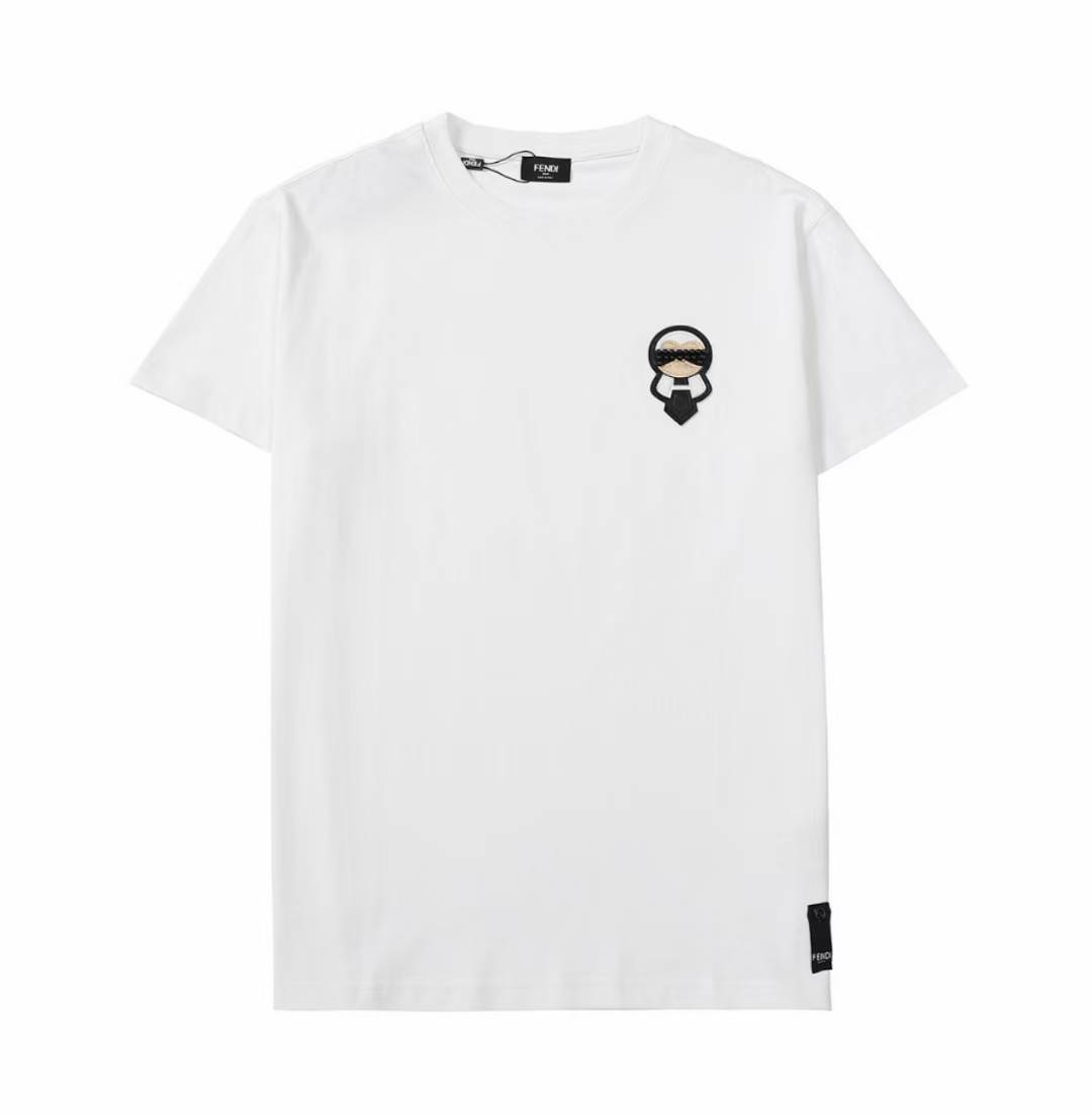 Fendi Lagerfeld Karl Ikon-patch T-shirt in white