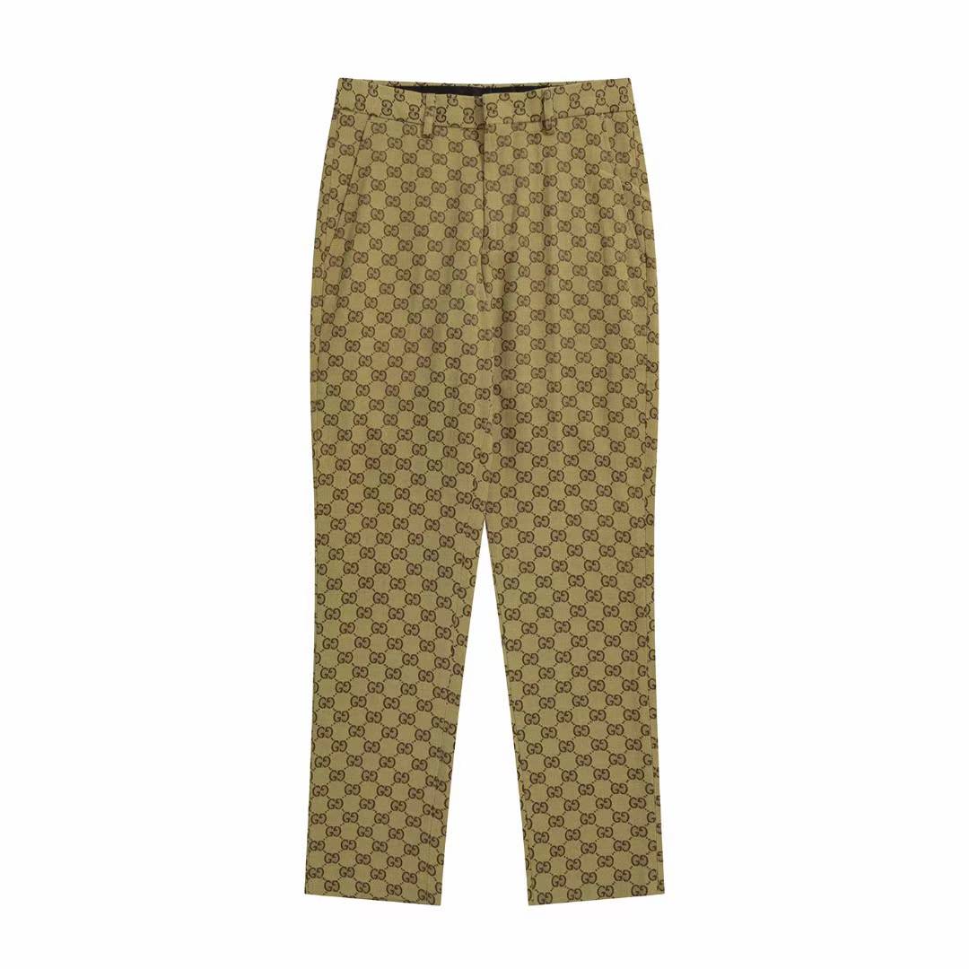 Gucci GG canvas pants in camel and ebony