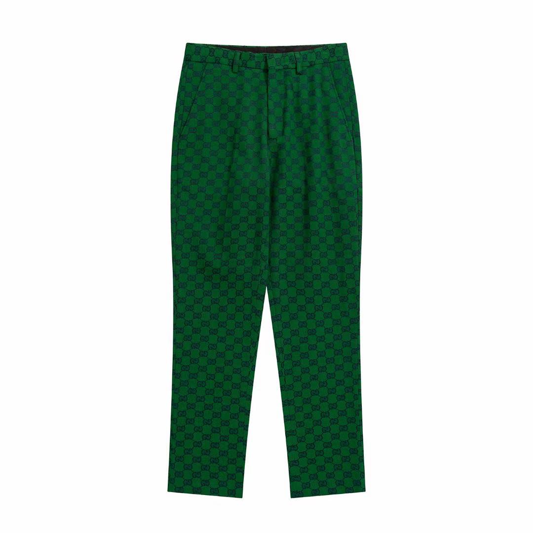 Gucci GG Supreme straight-leg trousers in green canvas