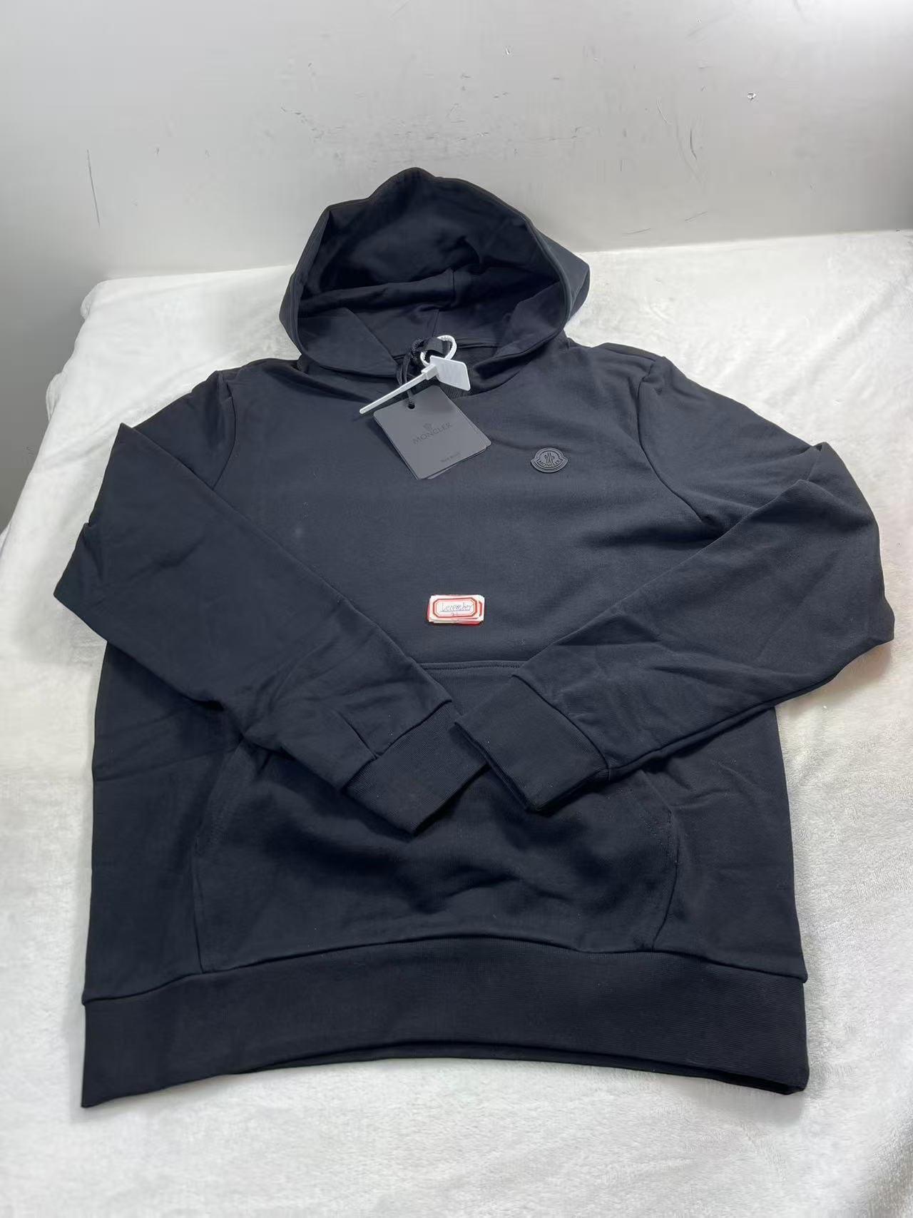 Moncler Black Tonal Back Logo Cotton Hoodie