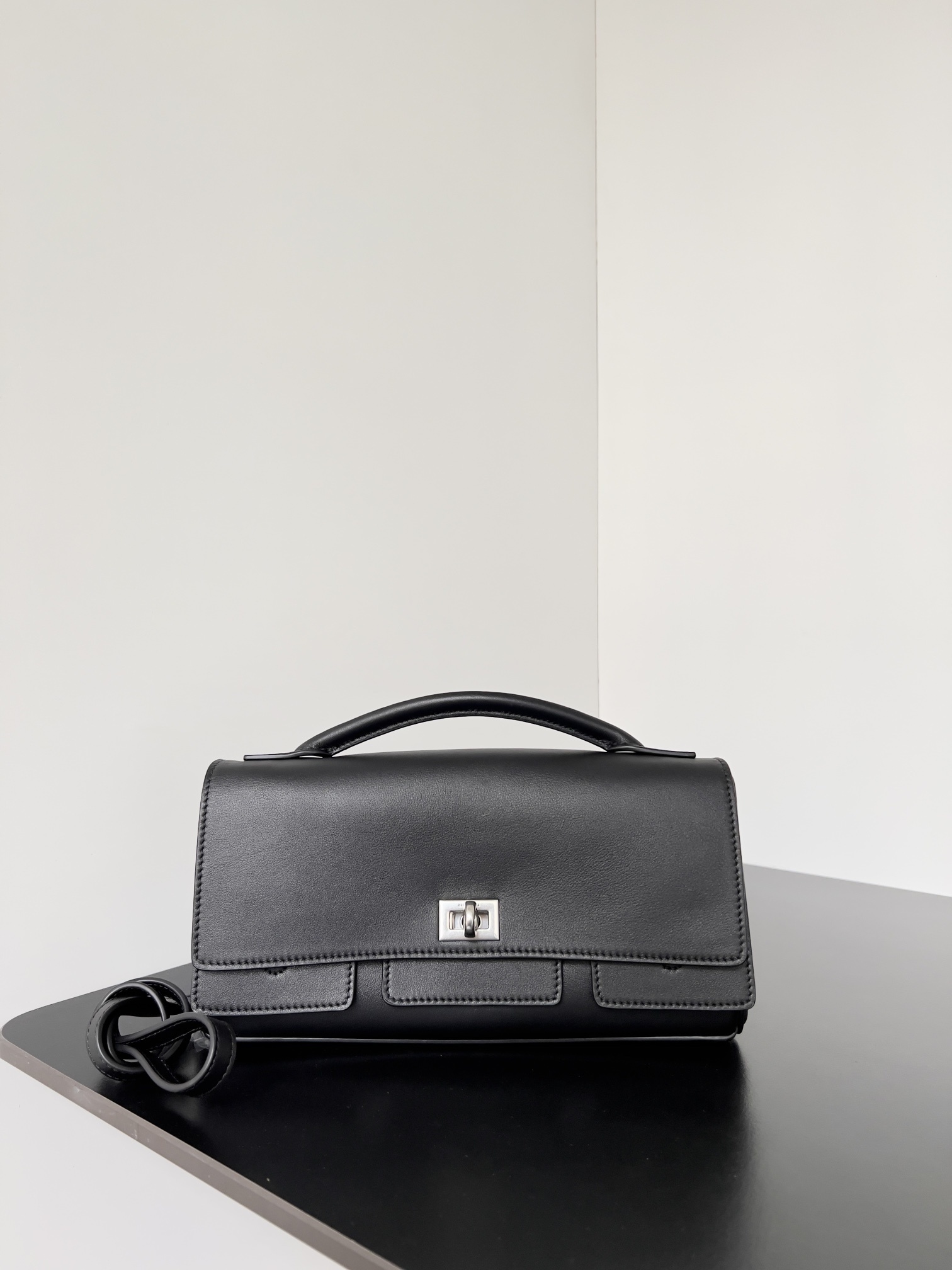 Balenciaga Bel Air small black leather shoulder bag