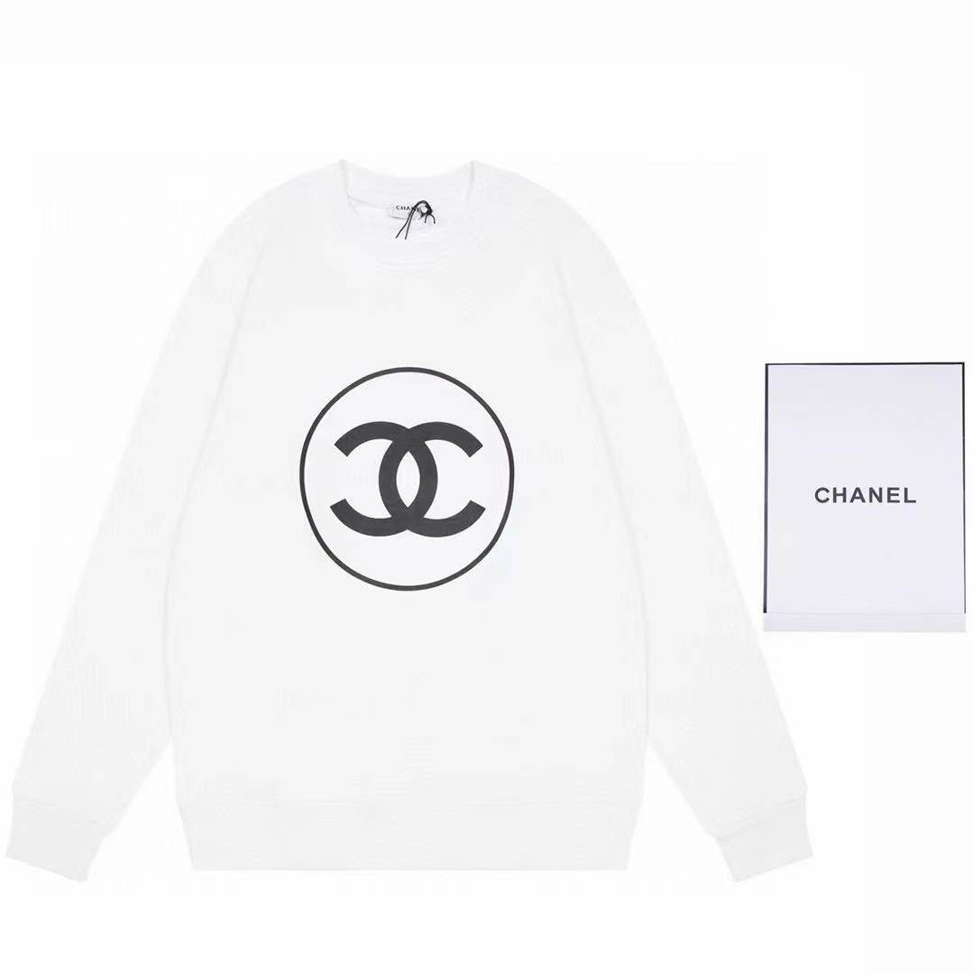 Chanel crew-neck sweatshirt featuring the interlocking CC logo