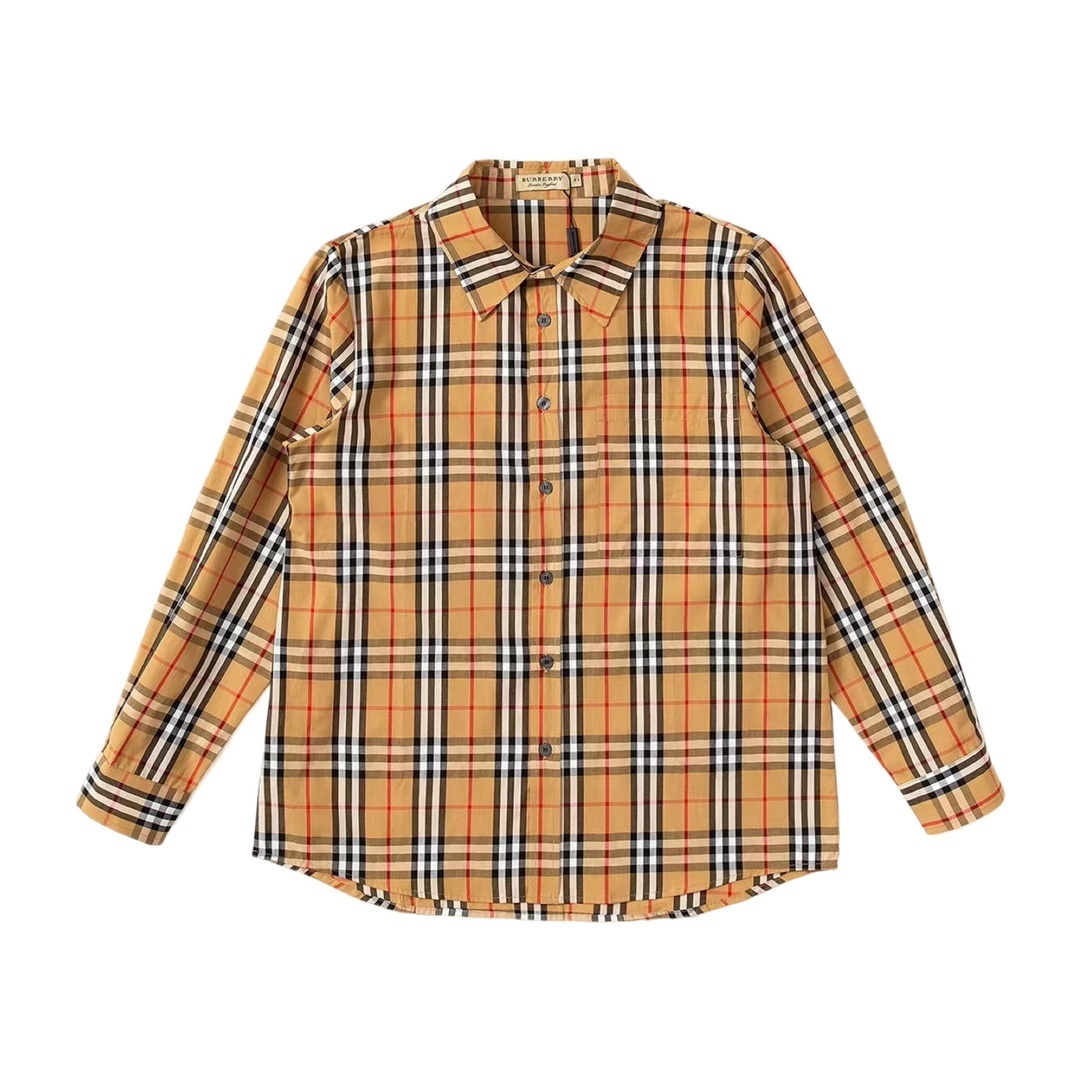 Burberry long-sleeve cotton shirt in the iconic Archive beige check pattern