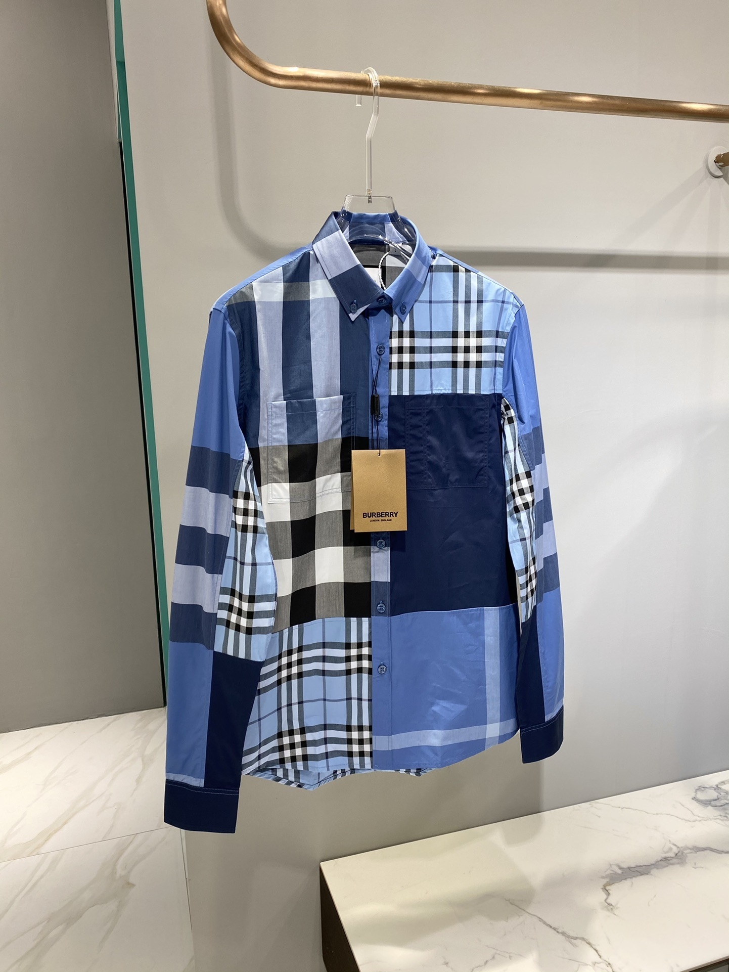 Burberry Tewkesbury Patchwork Check Shirt