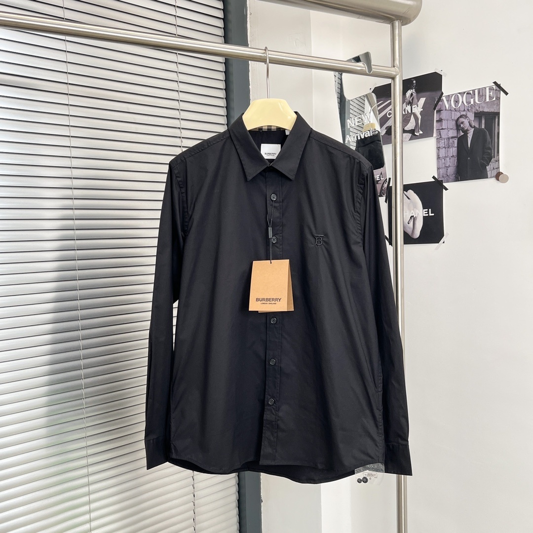 Burberry stretch-cotton poplin shirt black