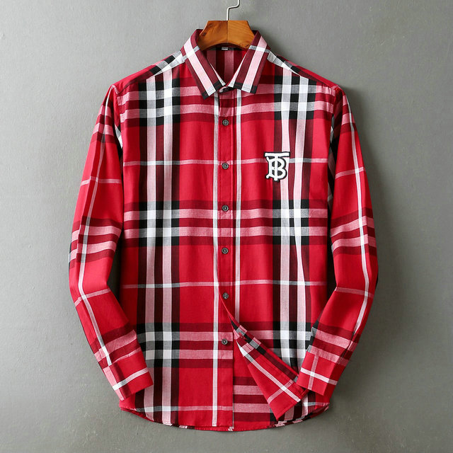 Burberry Check Shirt in Parade Red cotton blend material