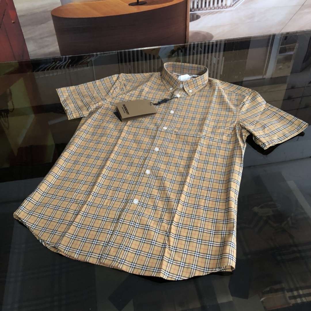 Burberry Edward short sleeve check shirt in archive beige