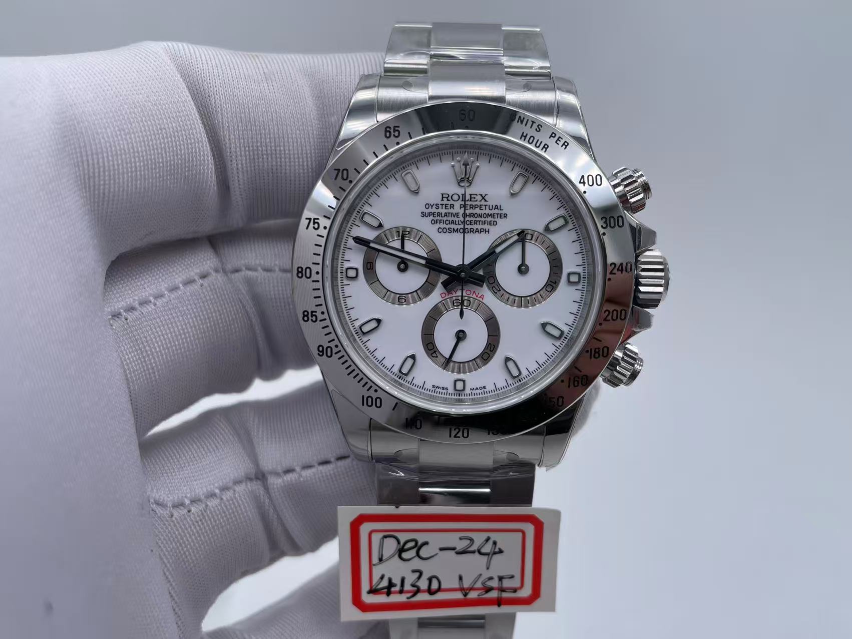 ROLDYT0738 - Daytona 116520 SS/SS White/Stk VSF DD4130 $598