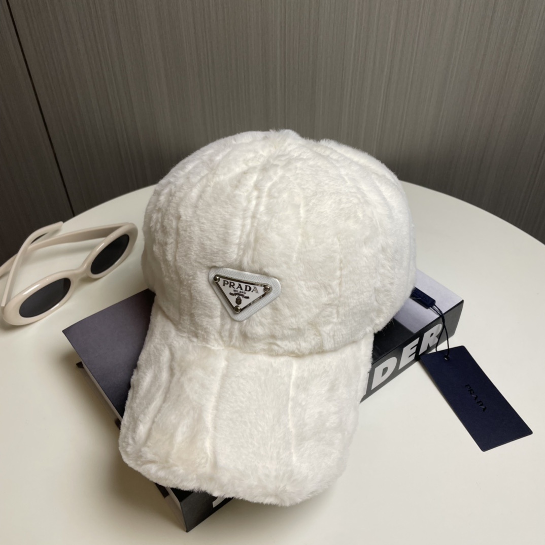 Prada triangle-logo velvet baseball cap