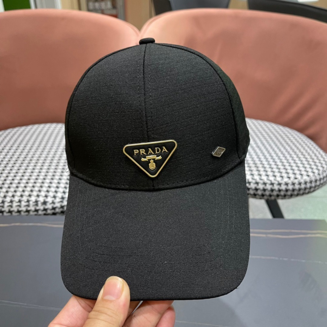 Prada Re-Nylon baseball cap with an enamel triangle logo plaque