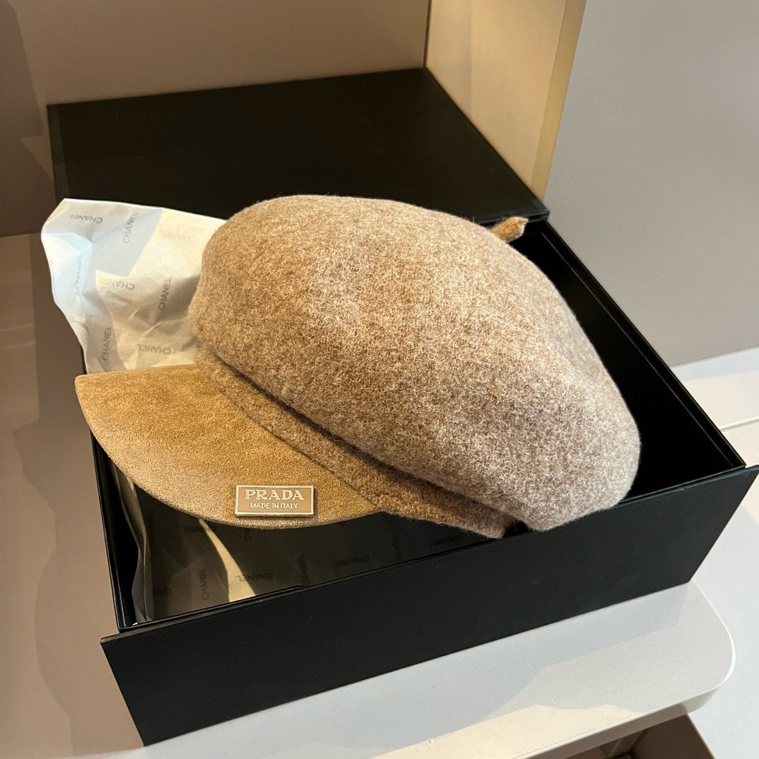 Prada wool newsboy cap