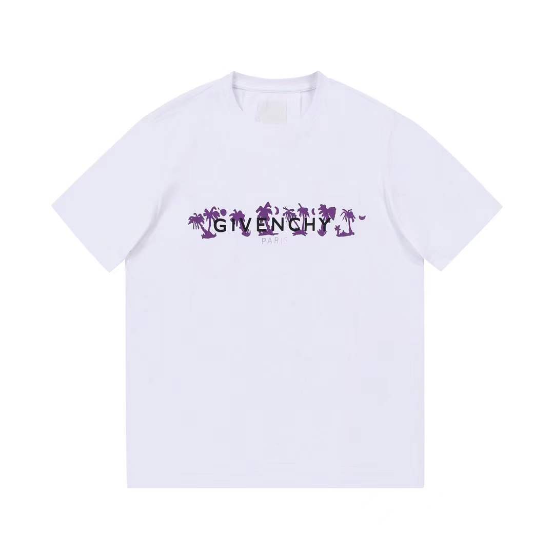 Givenchy Crop Tee with Purple Palm