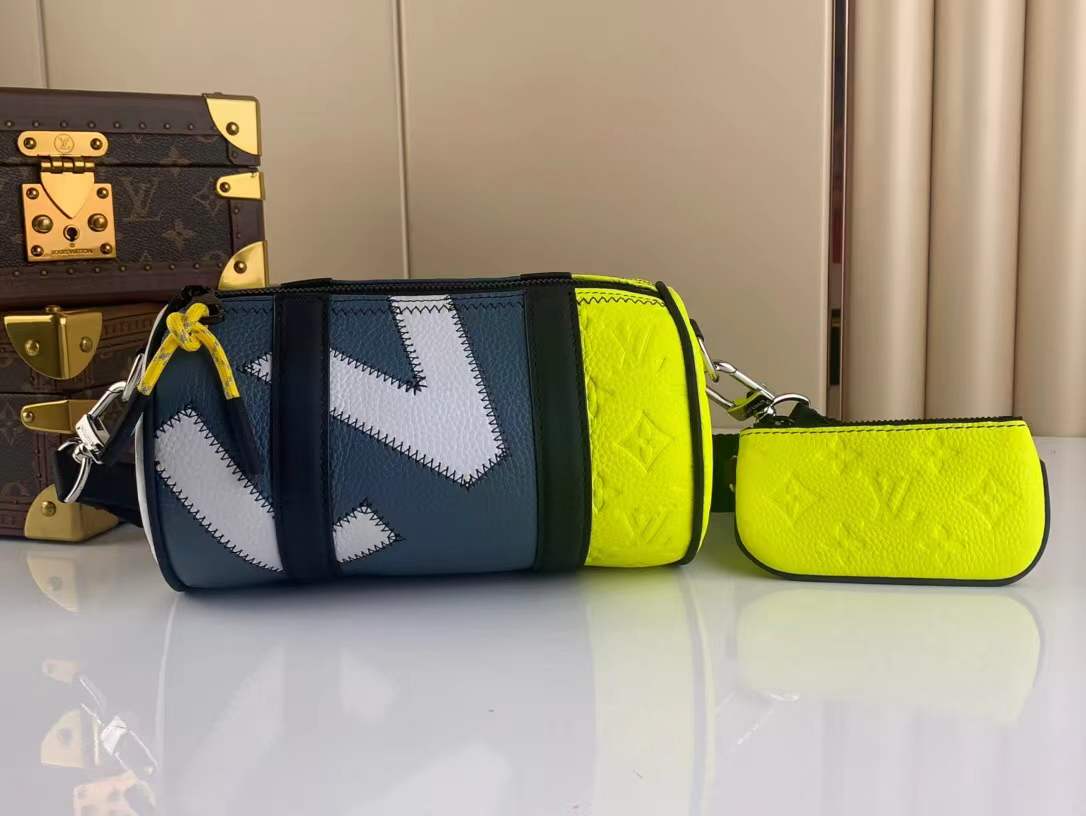 LV Polochon shoulder bag Taurillon leather Grey