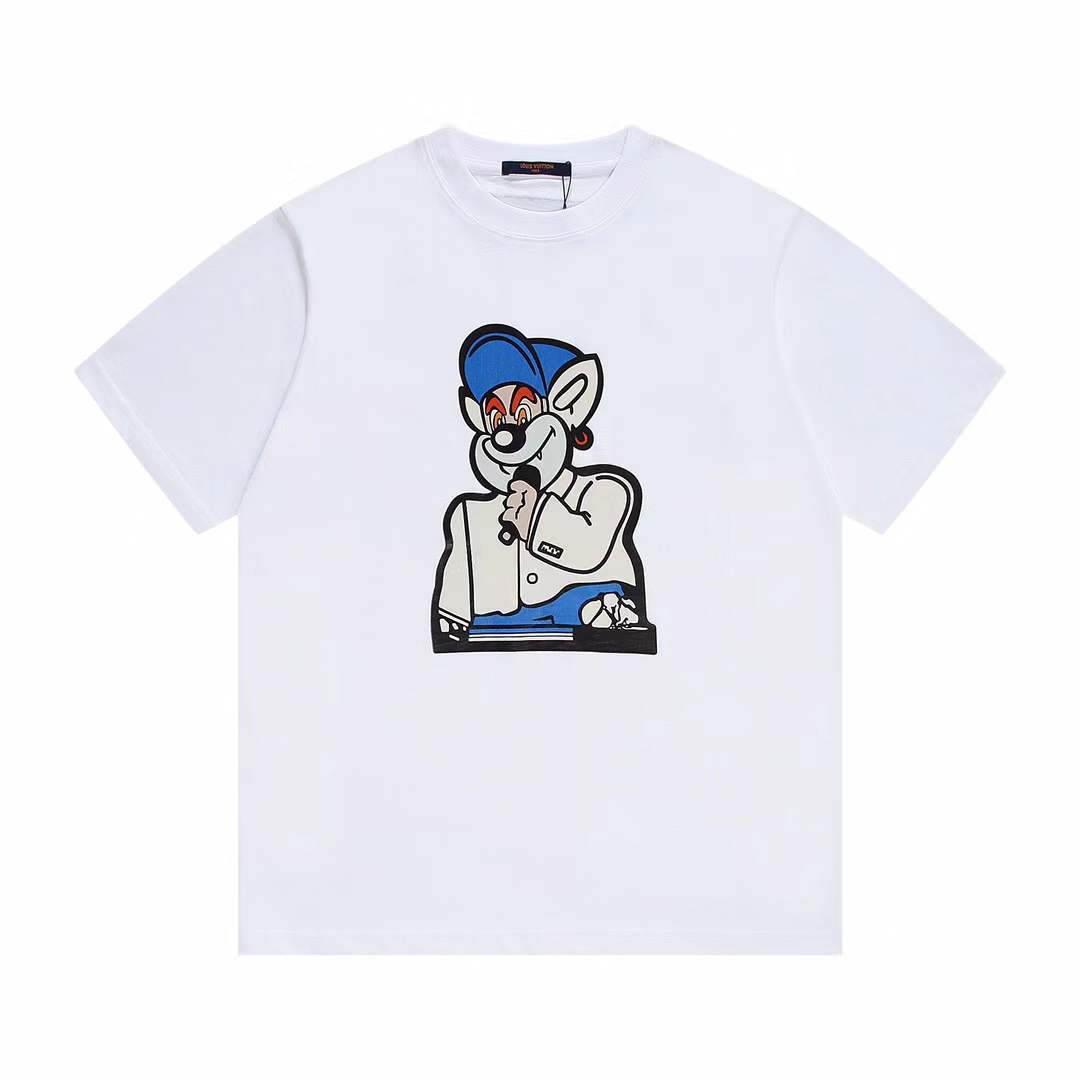 LV Graphic Short-Sleeved Knitwear in Optical White