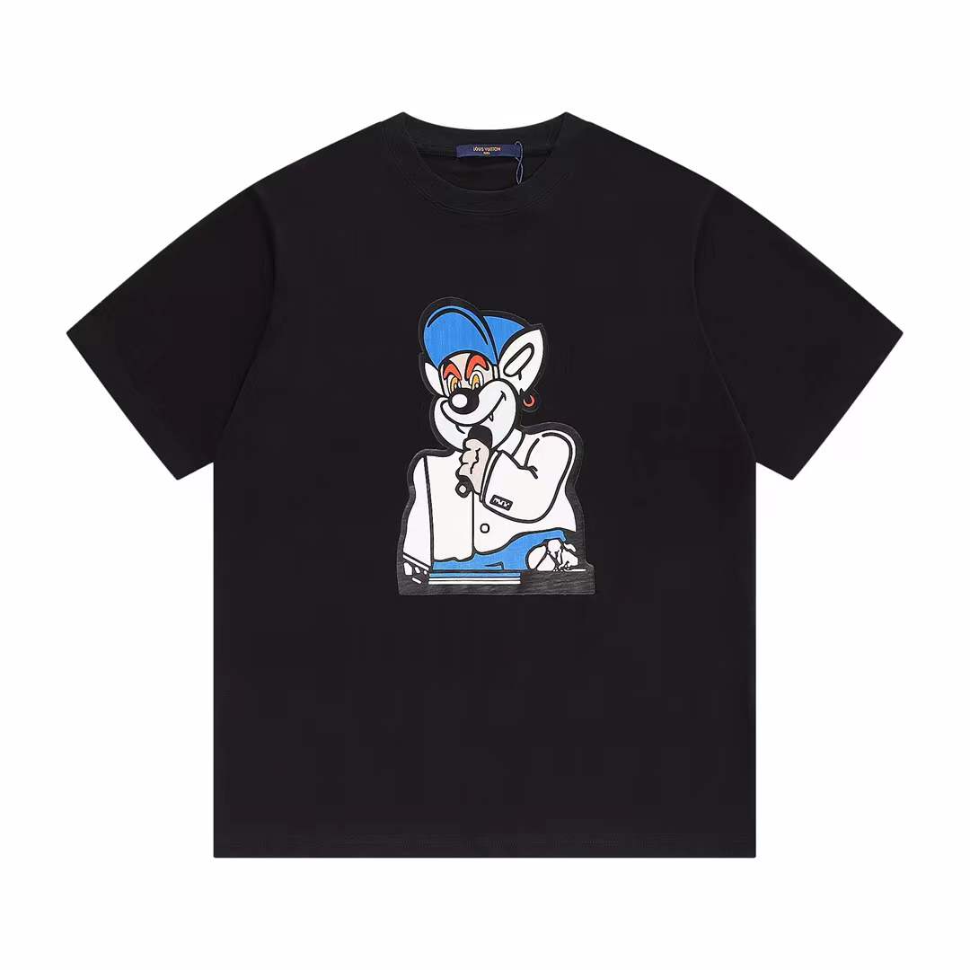 LV Graphic Short-Sleeved Knitwear T-shirt Black