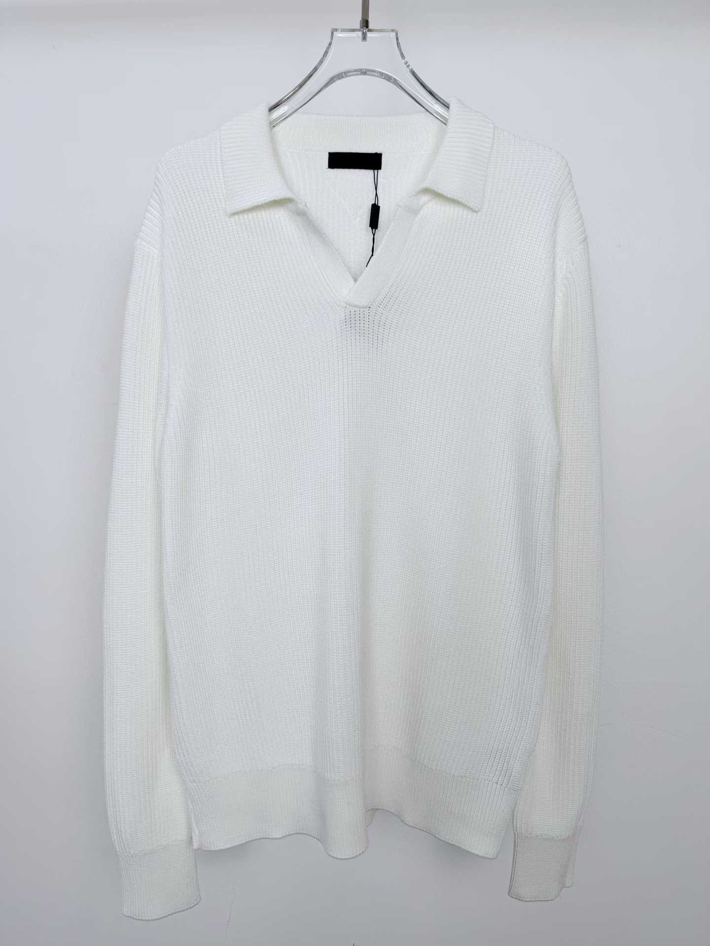 LV Finchley long sleeve polo shirt in white Sea Island Cotton