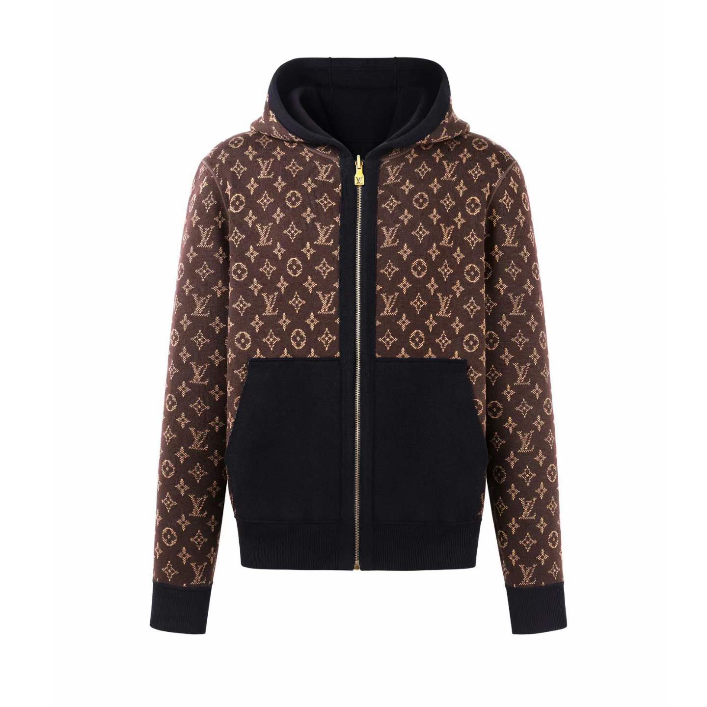 LV Monogram Reversible Double Face Hooded Blouson made from a cotton-wool blend.