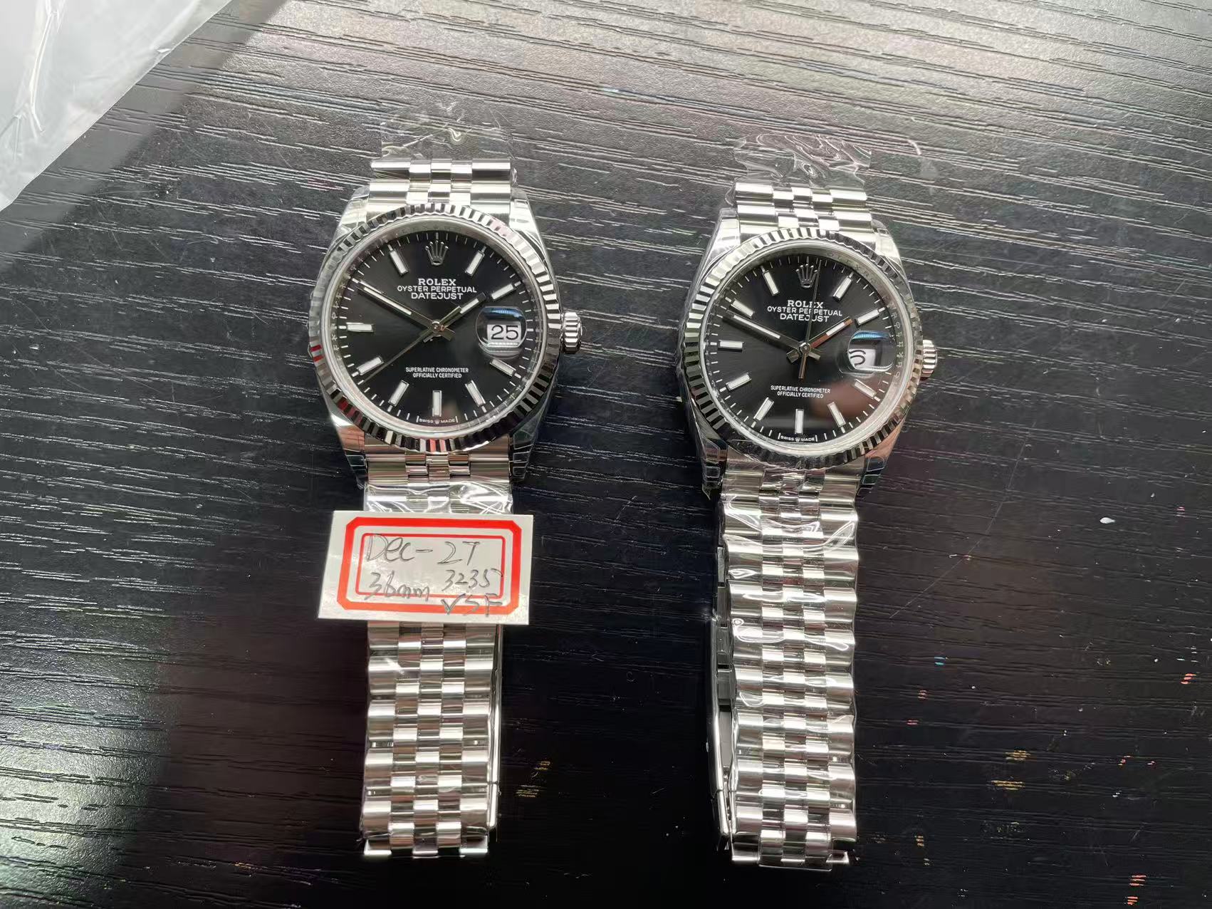 Rolex Datejust 36mm watches in Oystersteel and 18k white gold with black