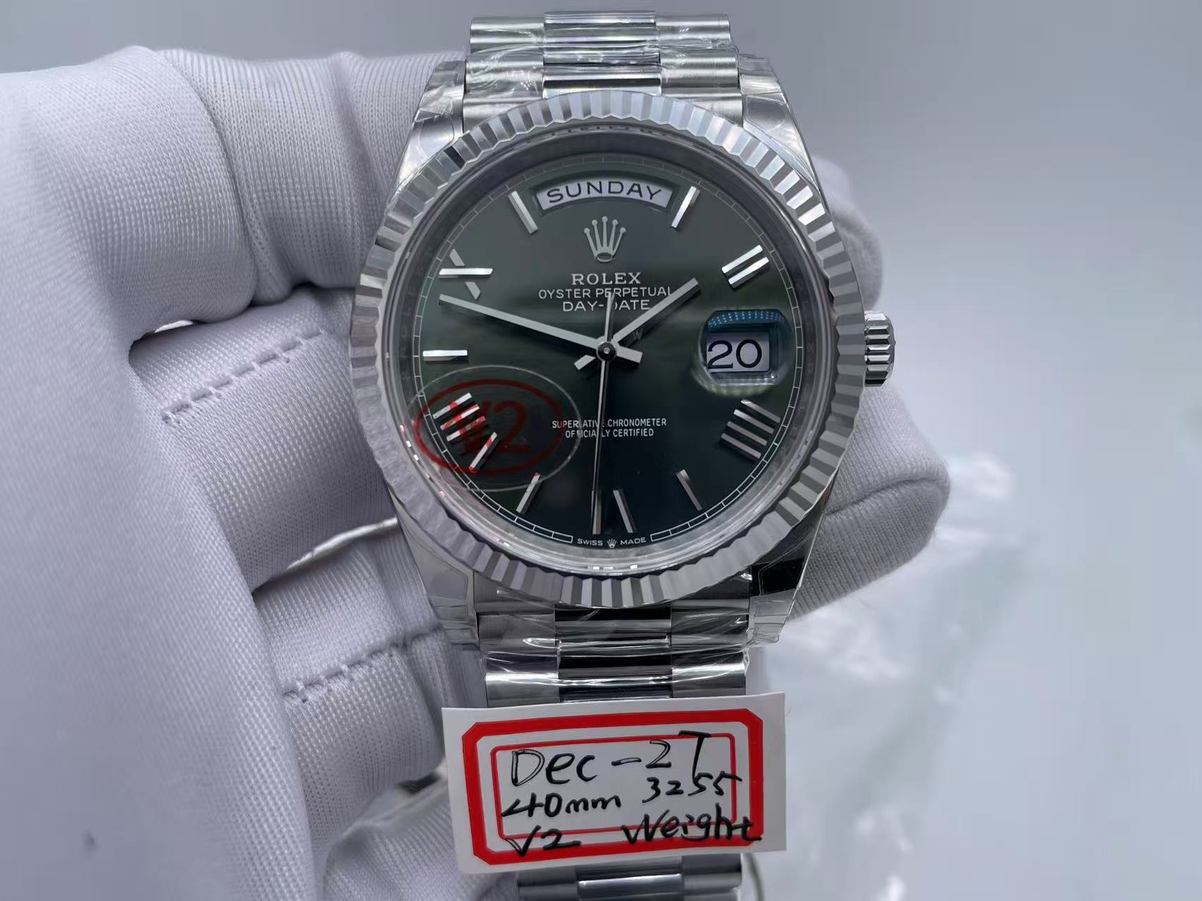 RDD0368C - DayDate 40mm V2 Flt Wt WG/WG Grn/Rm VSF VS3255